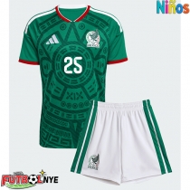 Camiseta México Roberto Alvarado #25 Primera Equipación para niños Mundial 2026 manga corta (+ pantalones cortos)